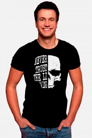 Camiseta gótica para hombre Never trust the living