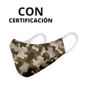 Mascarilla tela lavable camuflaje militar de triple capa con certificación